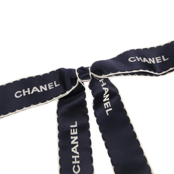 Chanel Bow Motif Brooch Pin Navy Satin 77071 - Picture 4 of 4